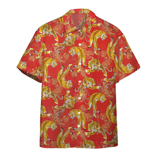 Gearhumans 3D Tiger Fancy Red Custom Hawaii Shirt