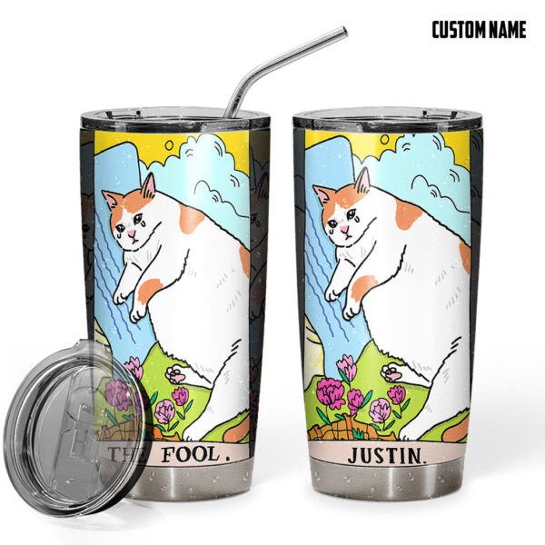 Gearhuman 3D Crying Cat Meme The Fool Tarot Custom Name Tumbler