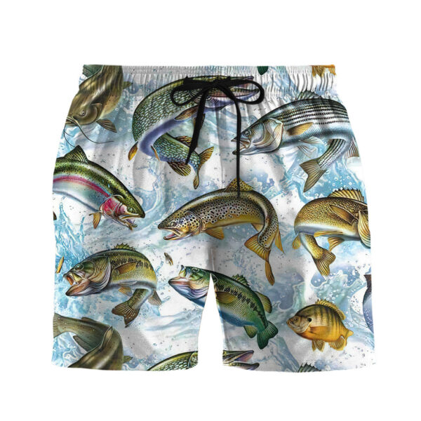 Gearhumans 3D Fresh Water Fishing Fish Custom Men Short