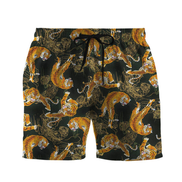 Gearhumans 3D Tiger Fancy Black Custom Men Shorts