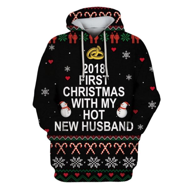 2018 First Christmas With My Hot New Husband Custom T-shirt - Hoodies Apparel HD-UGL110208 3D Custom Fleece Hoodies Hoodie S