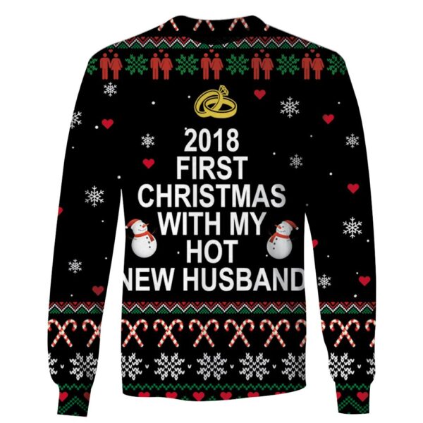 2018 First Christmas With My Hot New Husband Custom T-shirt - Hoodies Apparel HD-UGL110208 3D Custom Fleece Hoodies Long Sleeve S