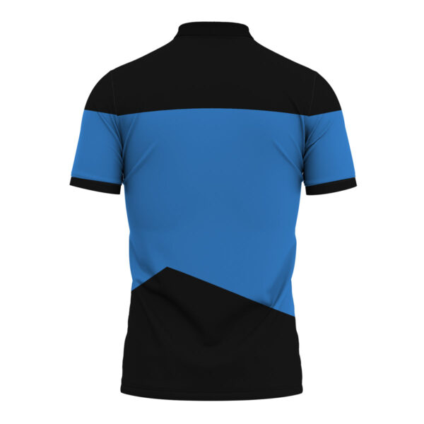 Alternative view of Gearhumans 3D ST The Next Generation Blue Custom Polo Shirt