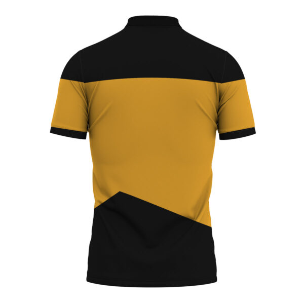 Alternative view of Gearhumans 3D ST The Next Generation Yellow Custom Polo Shirt