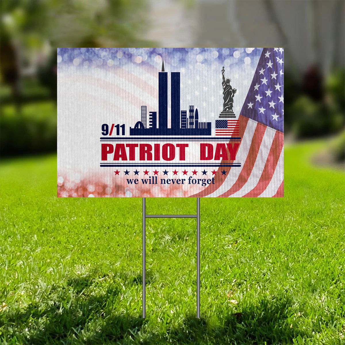 Gearhumans 3D We Will Never Forget Patriot Day Custom Yard Sign - Image 3