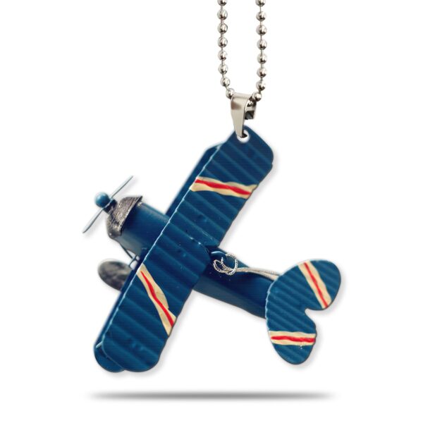 Gearhumans 3D Blue Classic Car Pendant Vintage Airplane Custom Car Hanging