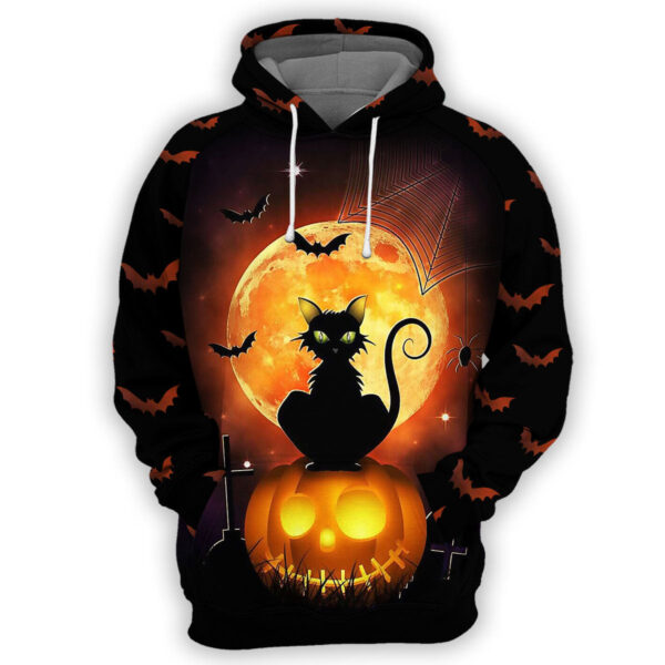 Gearhumans Black Cat Halloween - 3D All Over Printed Shirt