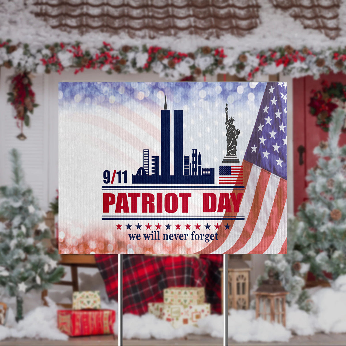 Gearhumans 3D We Will Never Forget Patriot Day Custom Yard Sign - Image 2