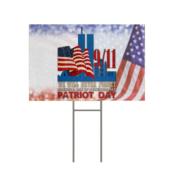 Gearhumans 3D We Will Never Forget Patriot Day Custom Yard Sign