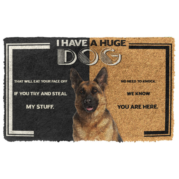 Gearhumans 3D Beware I Have A Huge German Shepherd Dog Custom Doormat