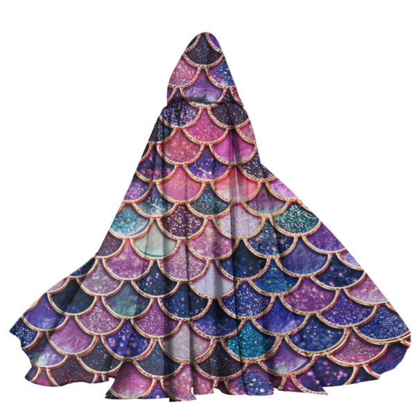 Gearhumans 3D The Most Pink Sparkle Mermaid Tail In The Ocean Custom Hooded Cloak