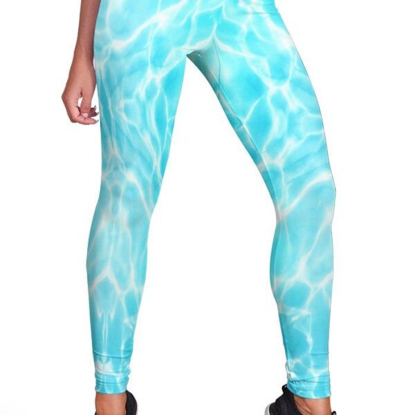 3D Azure Water Full Print Leggings 3d legging Leggings LEGGINGS S 