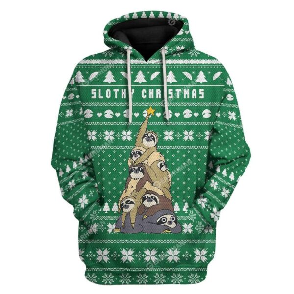 3D Full-Print Ugly Slothy Christmas Apparel HD-AT04111907 3D Custom Fleece Hoodies Hoodie S 