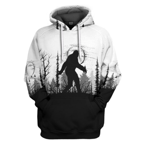 Gearhumans 3D Bigfoot Black And White Custom Tshirt Hoodie Apparel