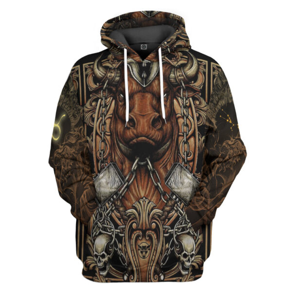 Gearhumans 3D The Dark Side of Taurus Custom Tshirt Hoodie Apparel