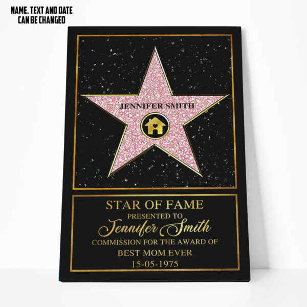 Gearhuman 3D Parents Day Star Of Fame Custom Name Custom Text Canvas