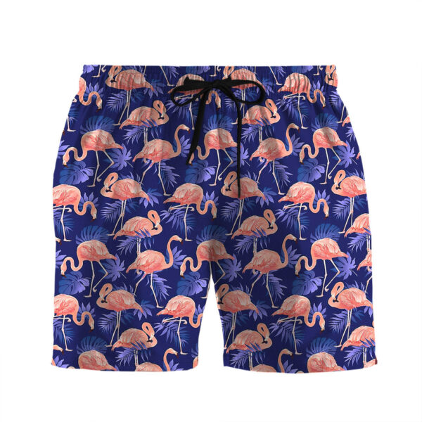 Gearhumans 3D Gearhumans 3D Flamingo Bird and Tropical Flowers Custom Men Shorts