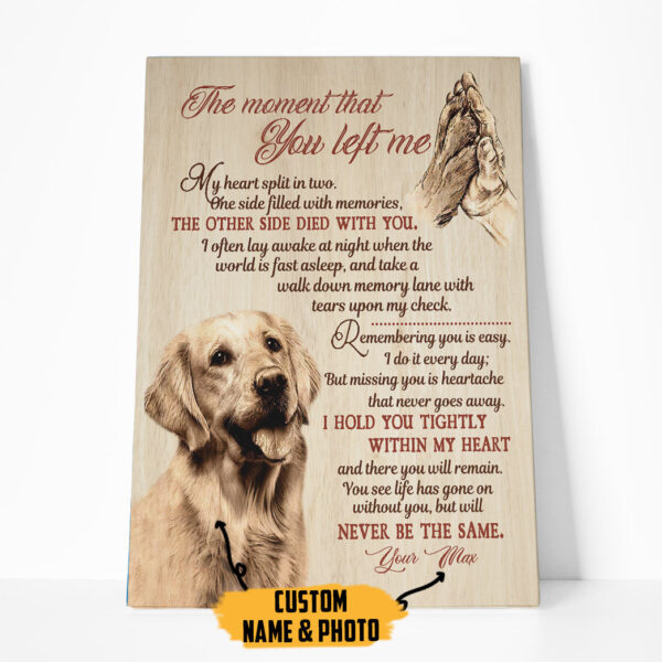 Gearhumans 3D The Moment That You Left Me Custom Photo Custom Name Canvas