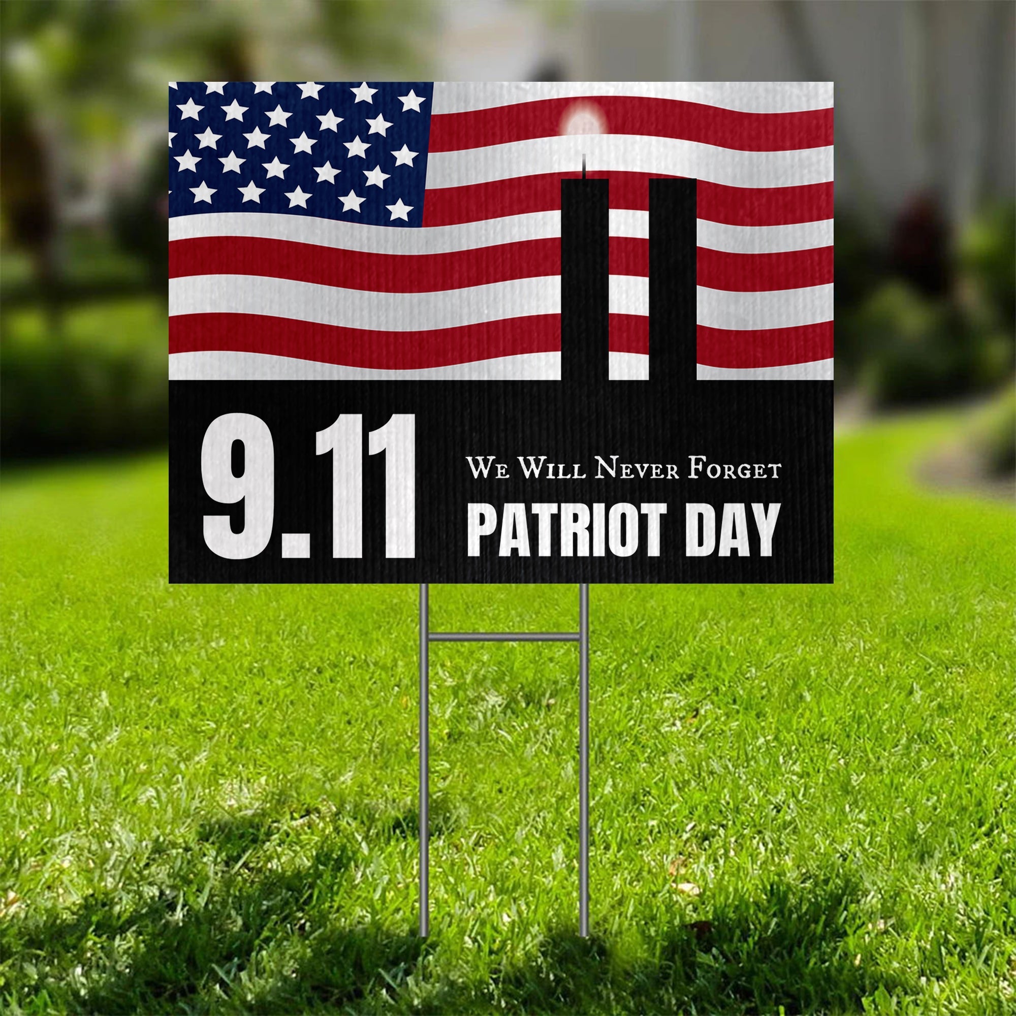 Gearhumans 3D We Will Never Forget Patriot Day Custom Yard Sign - Image 4
