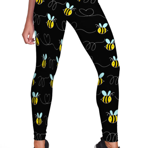 Gearhumans Black Bee Full Print Leggings