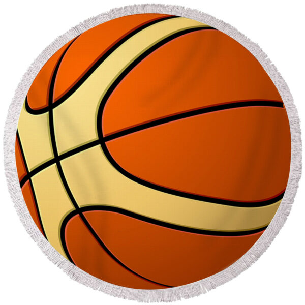 Gearhumans 3D Basketball Custom Round Beach Towel