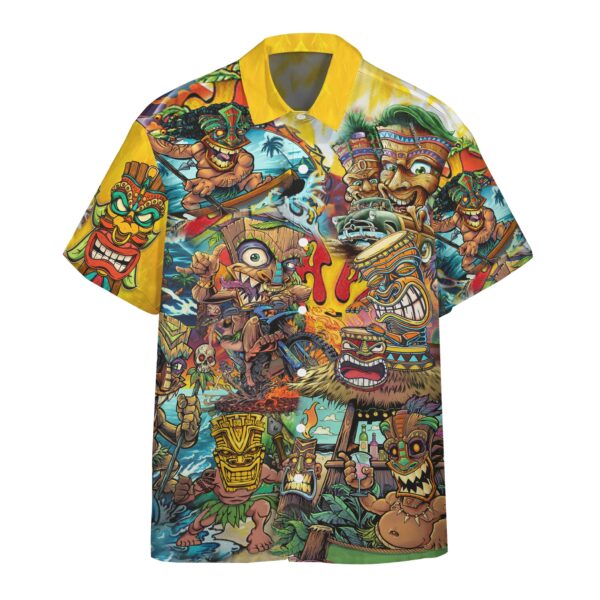 Gearhumans 3D Aloha Spirits With Tiki Custom Hawaii Shirt