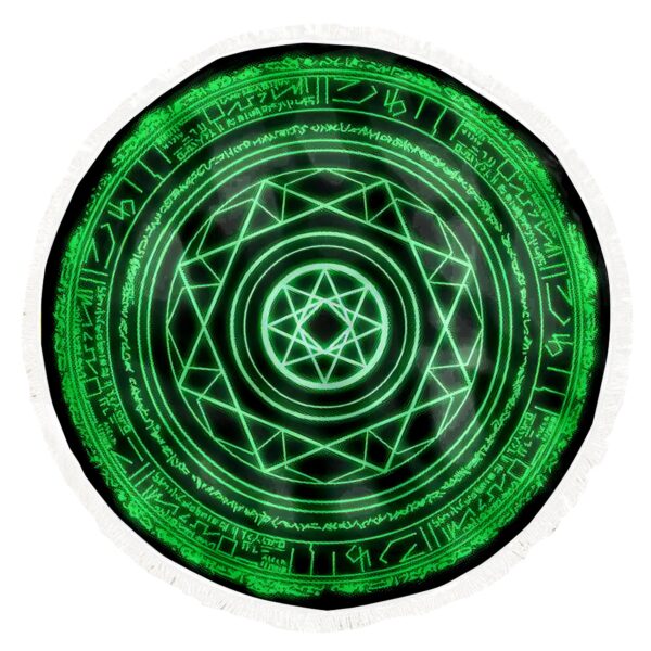 Gearhumans 3D Dr S Green Magic Shield Custom Round Beach Towel