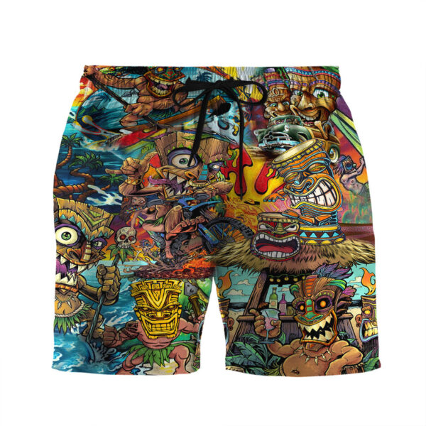 Gearhumans 3D Aloha Spirits With Tiki Custom Beach Shorts