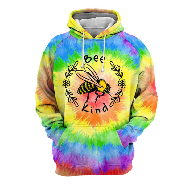 Gearhumans Bee Kind Tie-Dye - 3D All Over Printed Shirt