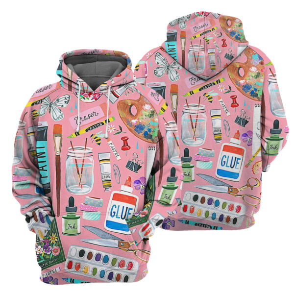 Gearhumans Art Teacher In Pink - 3D All Over Printed Shirt