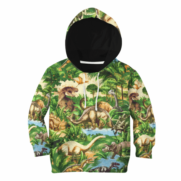 Gearhumans 3D Dinosaur Kids Tshirt Hoodie Apparel