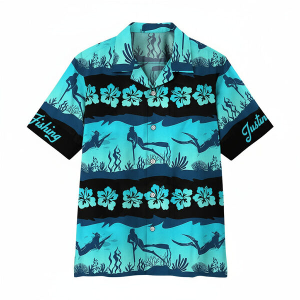 Gearhumans 3D Spearfishing Custom Name Hawaii Shirt