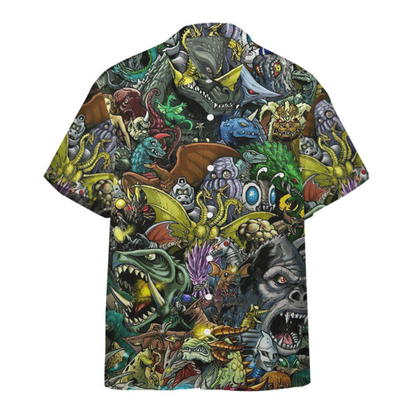 Gearhumans 3D Gadzillo Collage Kaiju Monsters Custom Hawaii Shirt
