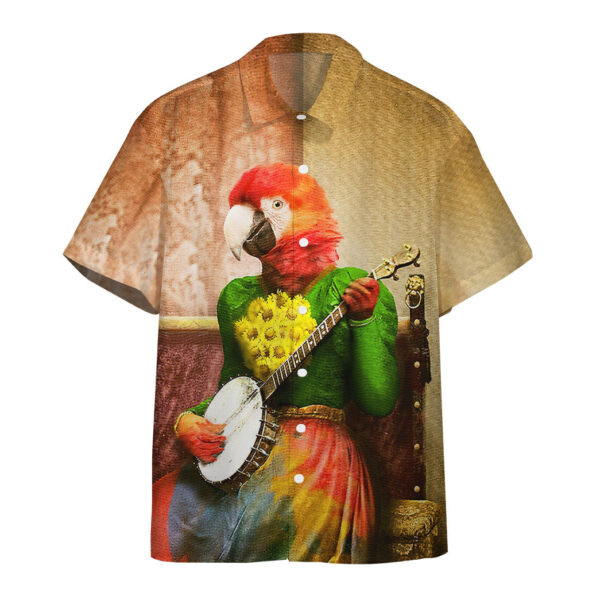 Gearhumans 3D Banjo Parrot Plucks A Pretty Tune Custom Hawaii Shirt