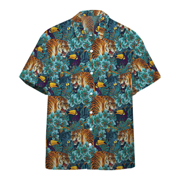 Gearhumans 3D Tiger And Peacock Tropical Custom Hawaii Shirt