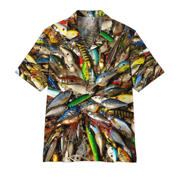 Gearhumans 3D Fishing Baits Stainless Steel Hawaii Shirt