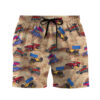 Gearhumans 3D Dirt Track Racing Beach Shorts