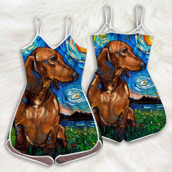 Gearhumans 3D Dachshund Starry Night Custom Rompers