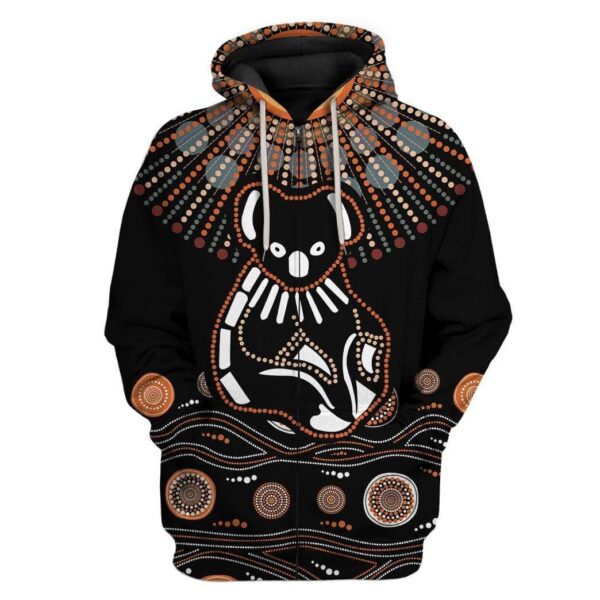 Aboriginal Koala Custom T-Shirts Hoodie Apparel HD-TA0702203 3D Custom Fleece Hoodies Zip Hoodie S