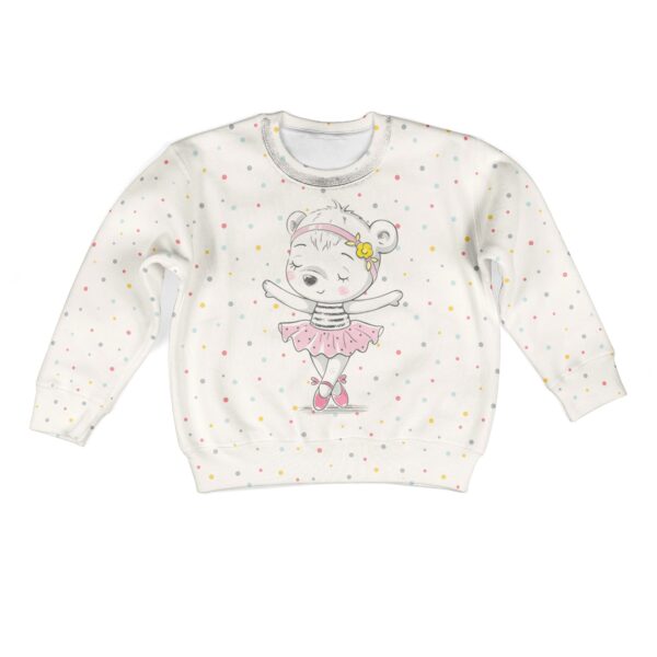 Adorable Bear Ballet Dancer Custom Hoodies T-shirt Apparel HD-PET110265K kid 3D apparel Kid Sweatshirt S/6-8