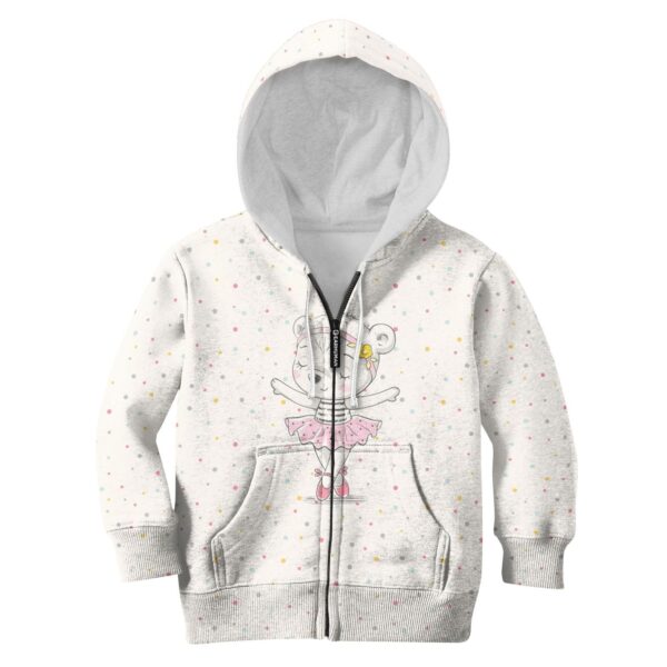 Adorable Bear Ballet Dancer Custom Hoodies T-shirt Apparel HD-PET110265K kid 3D apparel Kid Zip Hoodie S/6-8 