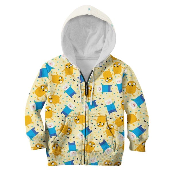Adventure Time Finn And Jake Custom Hoodies T-shirt Apparel HD-MV110714K kid 3D apparel Kid Zip Hoodie 2XS/3-4