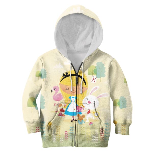 alice in wonderland Kid Custom Hoodies T-shirt Apparel HD-PET110313K kid 3D apparel Kid Zip Hoodie S/6-8