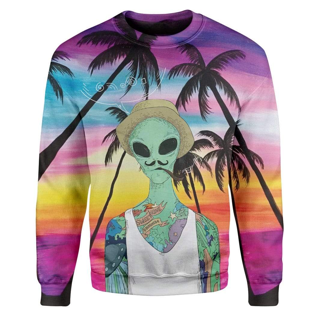 Alien Smoking Custom T-Shirts Hoodies Apparel HD-AT1112193 3D Custom Fleece Hoodies Long Sleeve S