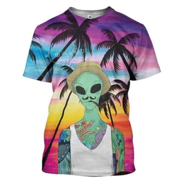 Alien Smoking Custom T-Shirts Hoodies Apparel HD-AT1112193 3D Custom Fleece Hoodies T-Shirt S