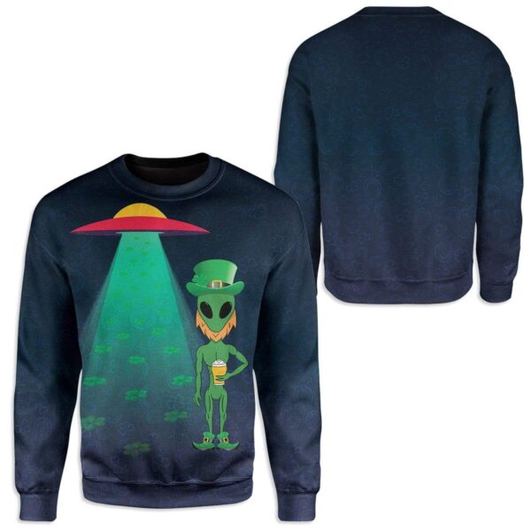 Alien St Patrick's Day Custom T-Shirts Hoodies Apparel HD-TA3101206 3D Custom Fleece Hoodies