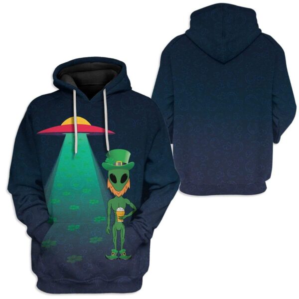 Alien St Patrick's Day Custom T-Shirts Hoodies Apparel HD-TA3101206 3D Custom Fleece Hoodies
