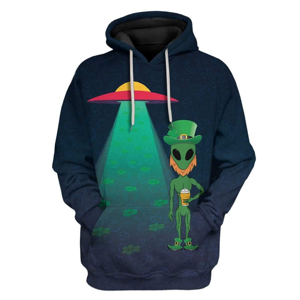 Alien St Patrick's Day Custom T-Shirts Hoodies Apparel HD-TA3101206 3D Custom Fleece Hoodies Hoodie S