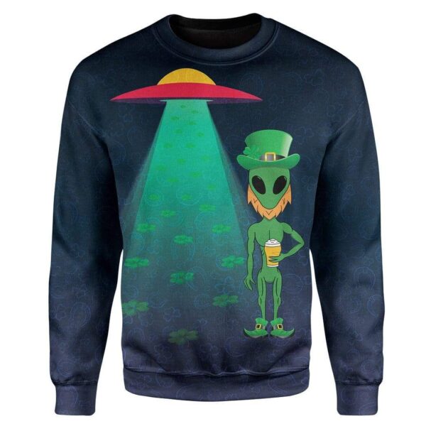 Alien St Patrick's Day Custom T-Shirts Hoodies Apparel HD-TA3101206 3D Custom Fleece Hoodies Long Sleeve S
