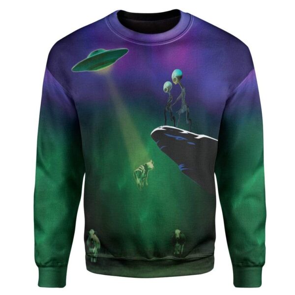 Alien Stole Cow From Farmer Custom T-Shirts Hoodies Apparel HD-TA2812192 3D Custom Fleece Hoodies Long Sleeve S